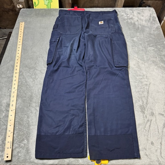 Carhartt Navy Blue Mens Cargo Work Pants Size 34x30 Faded and Distressed Utility - Picture 7 of 14